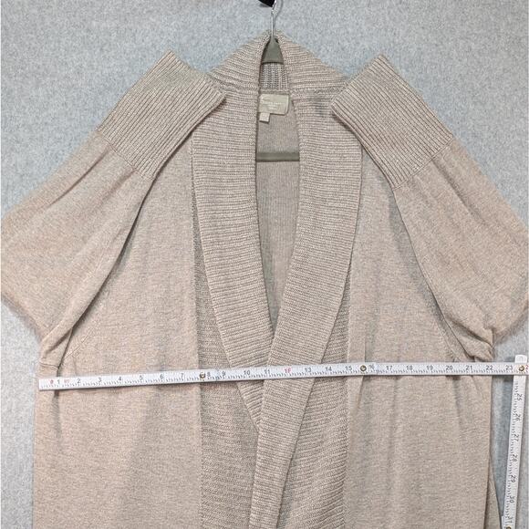 Joan Vass Sand Beige Open Wear Cardigan Women’s Size 2X Lightweight Knit - Picture 7 of 13